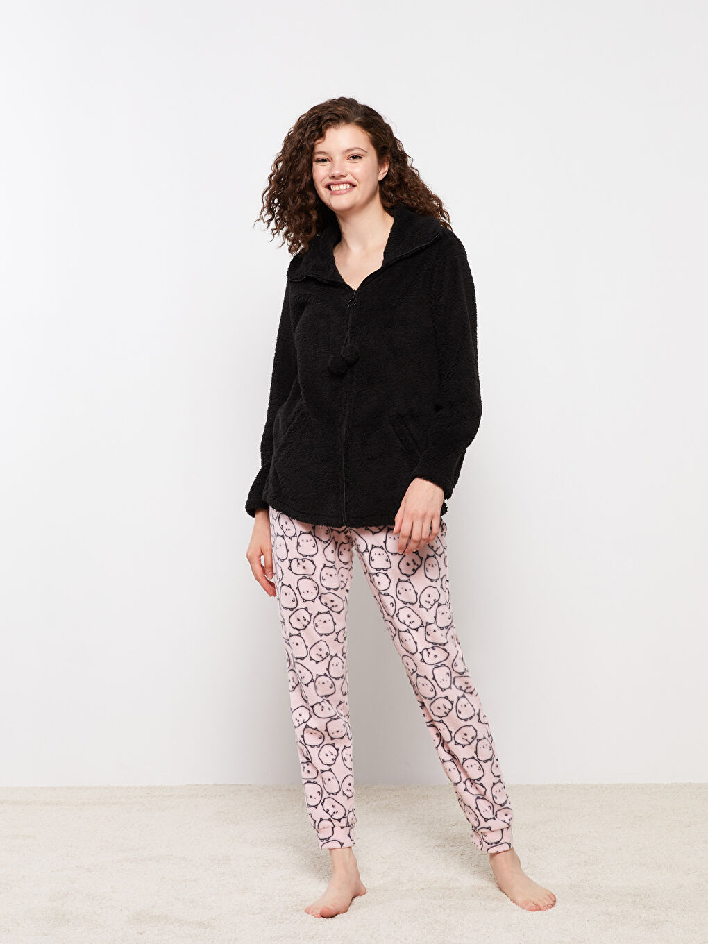 LCW DREAM Rollkragen Regulär Langarm Pyjama-Oberteil für Damen -W21110Z8-CVL