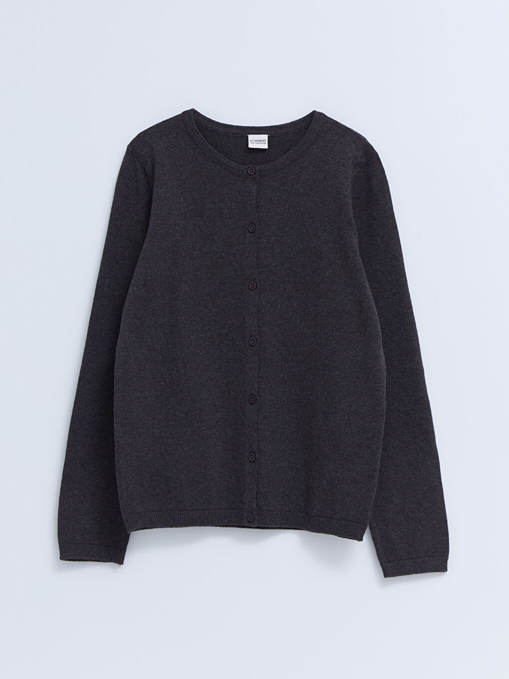 LCW Kids Rundhalsausschnitt Basic Langarm Strickjacke für Mädchen -W21115Z4-D3A