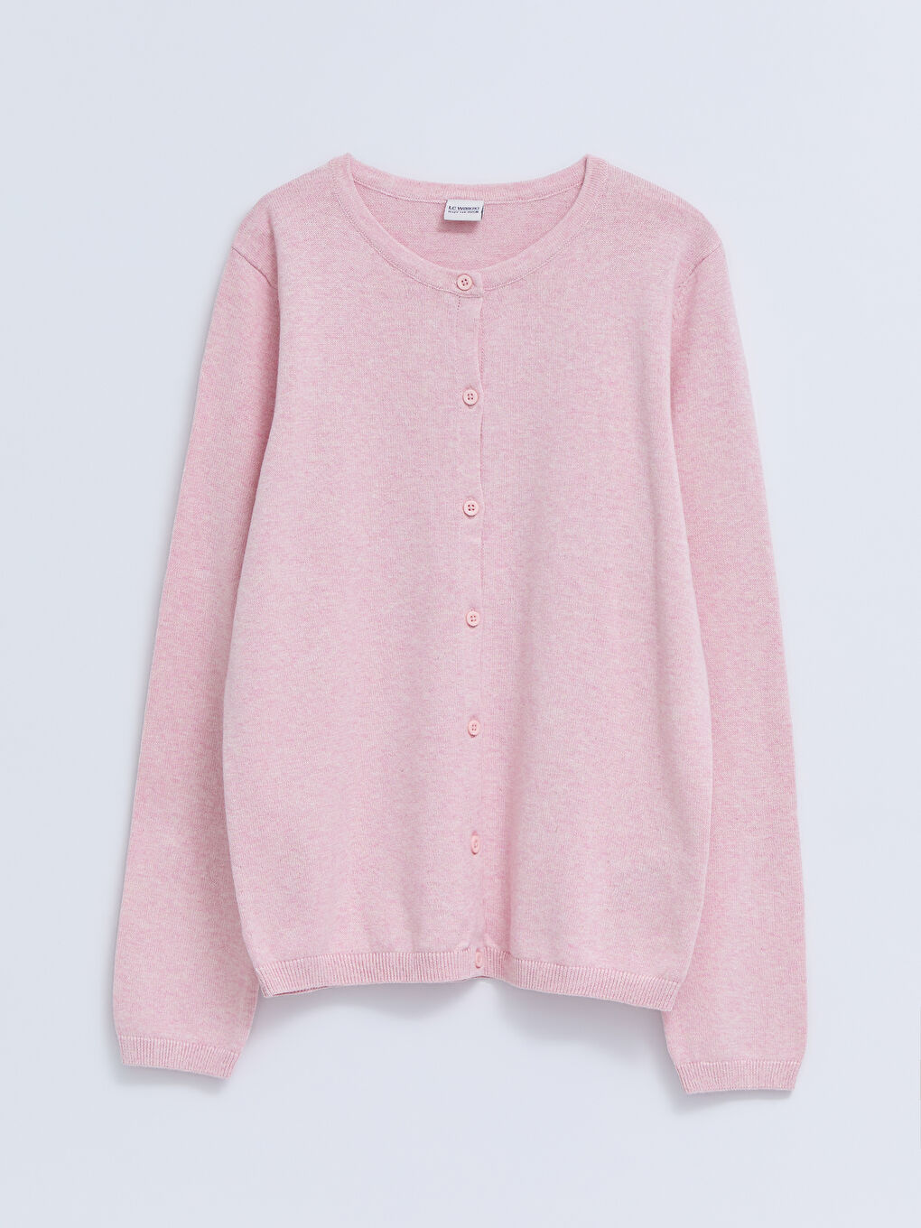 LCW Kids Bisiklet Yaka Basic Uzun Kollu Kız Çocuk Triko Hırka -W21115Z4-E6R
