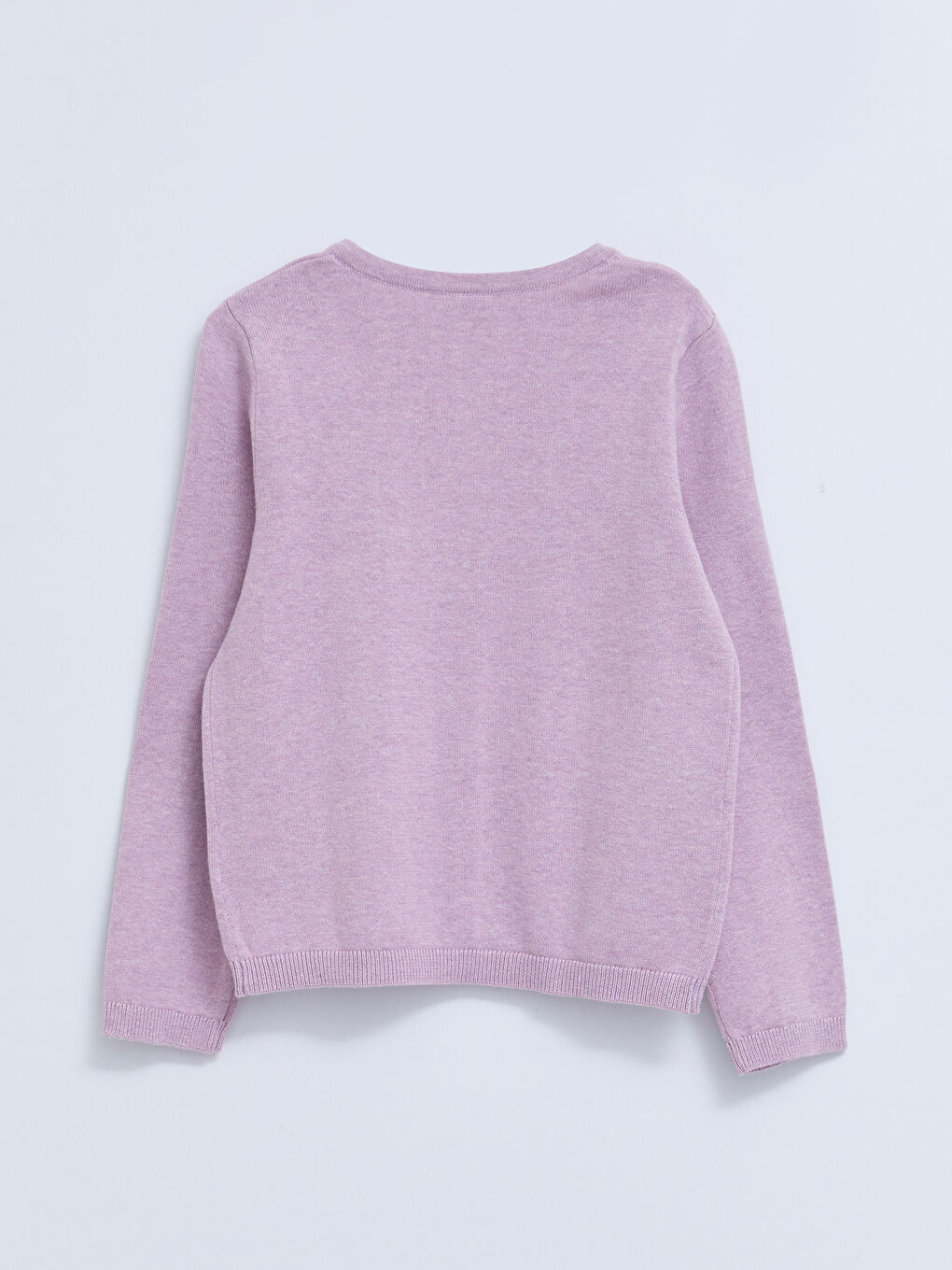 كارديجان تريكو كم طويل ياقة دائرية للبنات-1