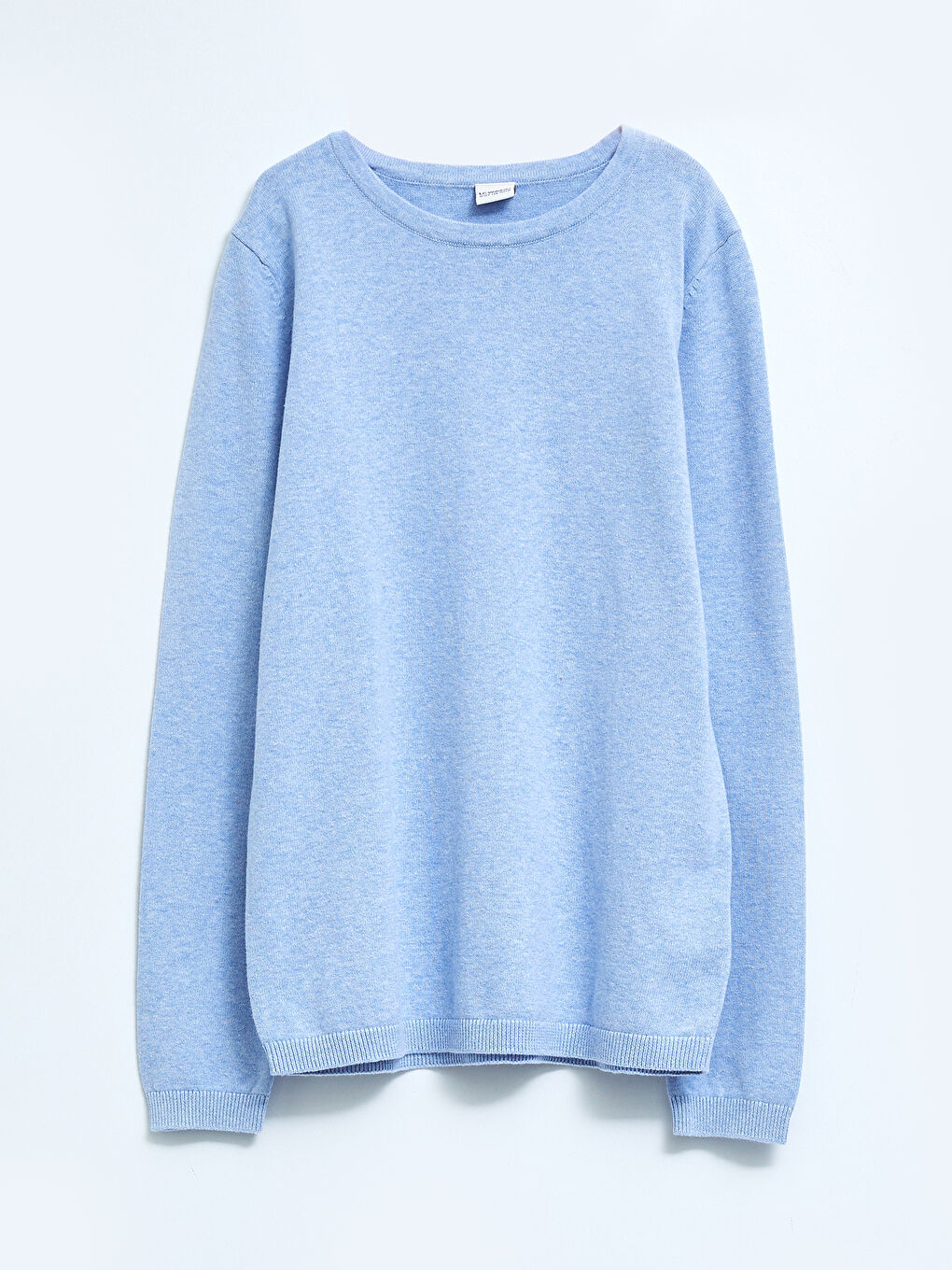 Свитер трикотажный для девочек с круглым вырезом и длинными рукавами, базовый