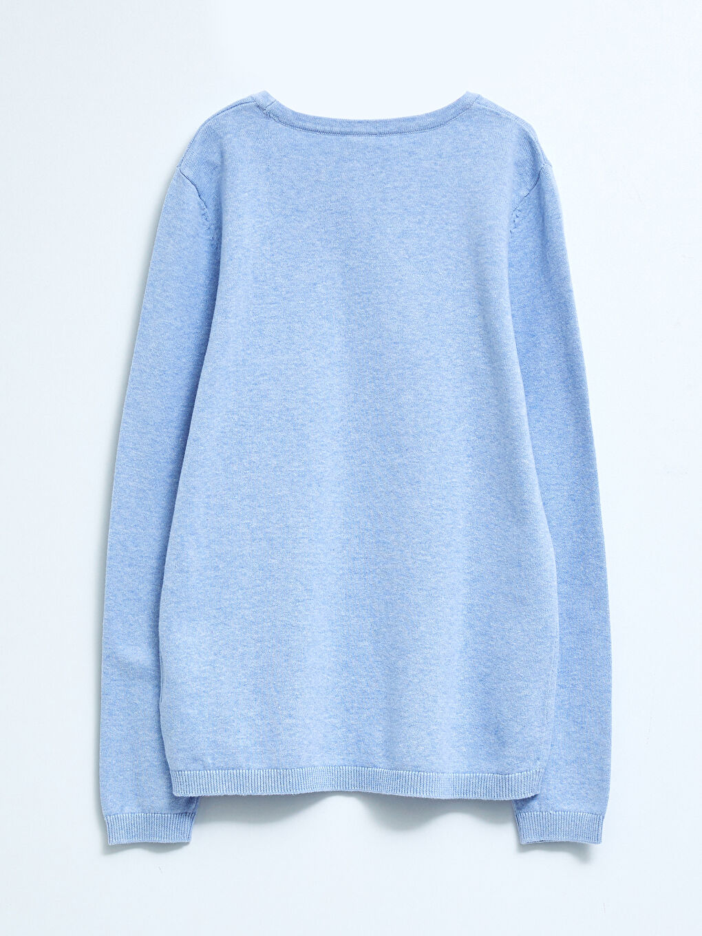 Свитер трикотажный для девочек с круглым вырезом и длинными рукавами, базовый-1