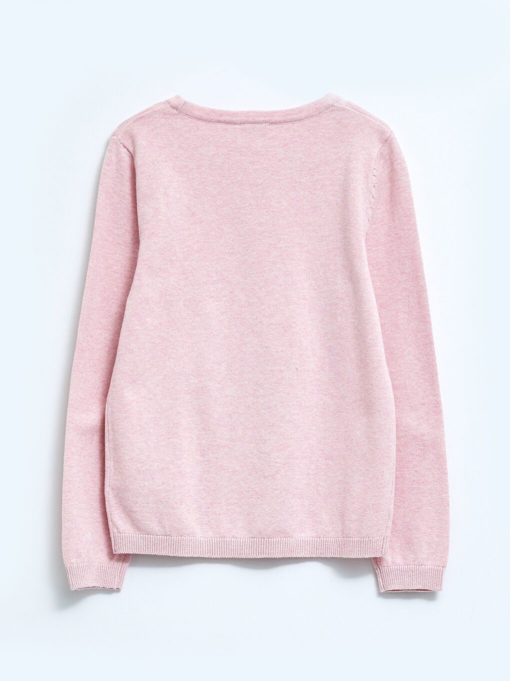 Crew Neck Basic Long Sleeve Girls' Knitwear Sweater-1