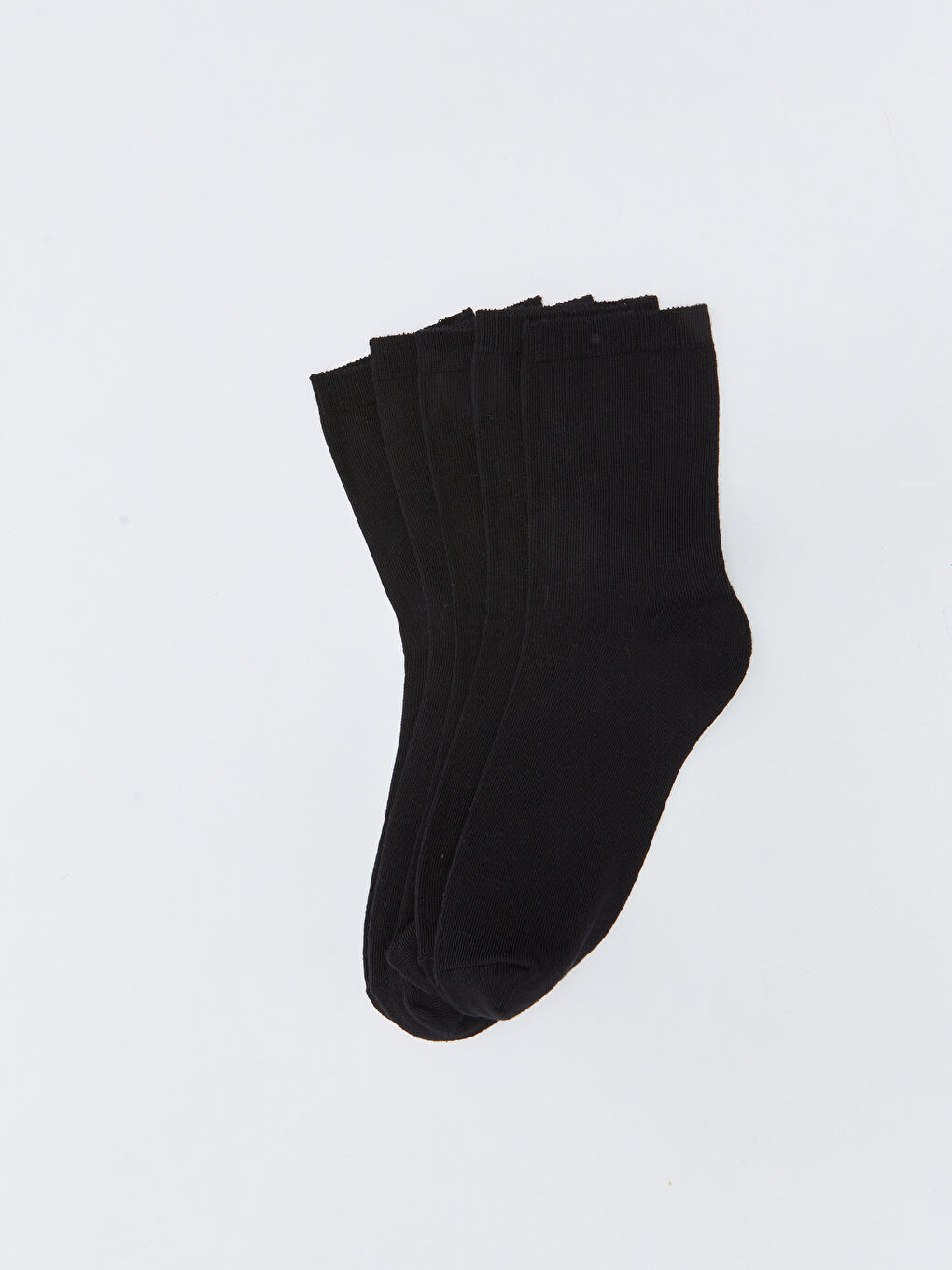 Siyah Kadın Düz Soket Çorap 5'li