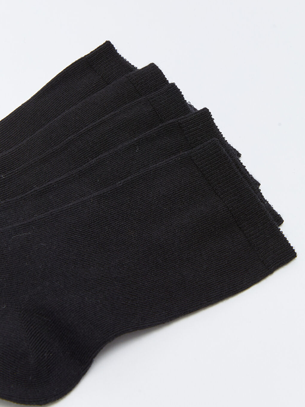 Siyah Kadın Düz Soket Çorap 5'li-2