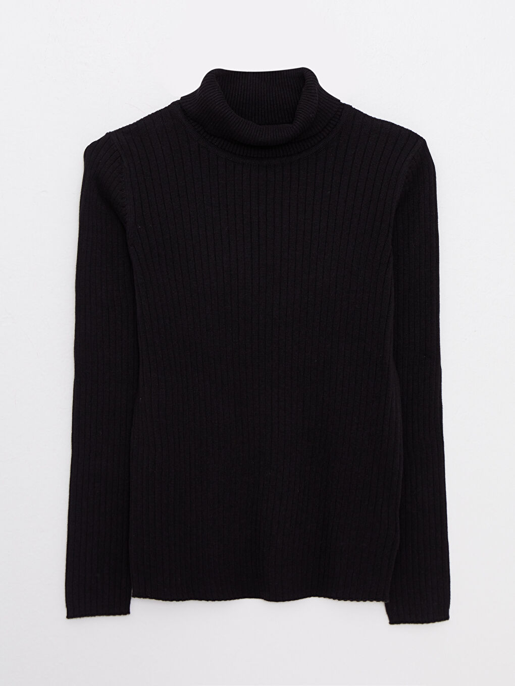 Қыздарға арналған биік жағалы ұзын жең трикотаж жемпір