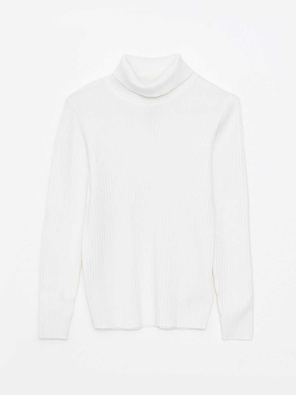 Қыздарға арналған биік жағалы ұзын жең трикотаж жемпір