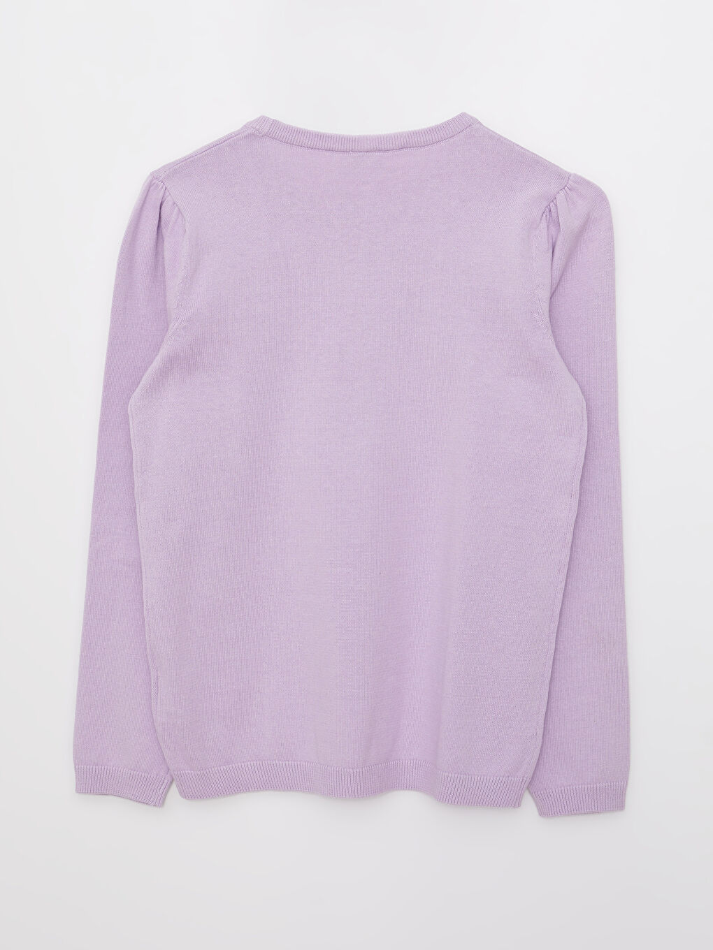 Светр трикотажний з круглим вирізом горловини, візерунковий, довгий рукав для дівчаток-1