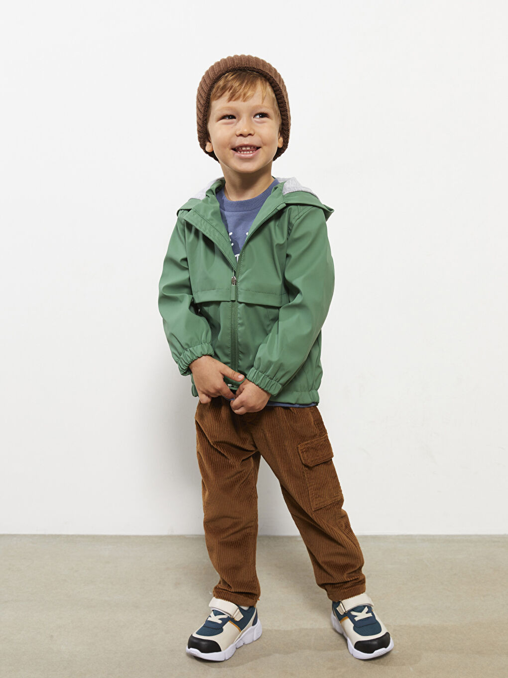 Hooded Long Sleeve Basic Baby Boy Coat-4