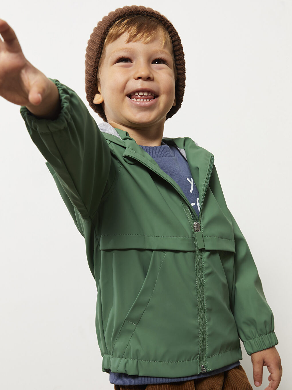 Hooded Long Sleeve Basic Baby Boy Coat-5