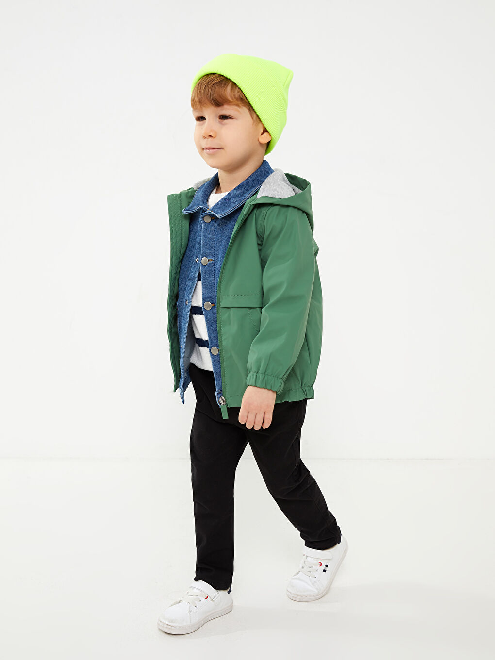 Hooded Long Sleeve Basic Baby Boy Coat-2