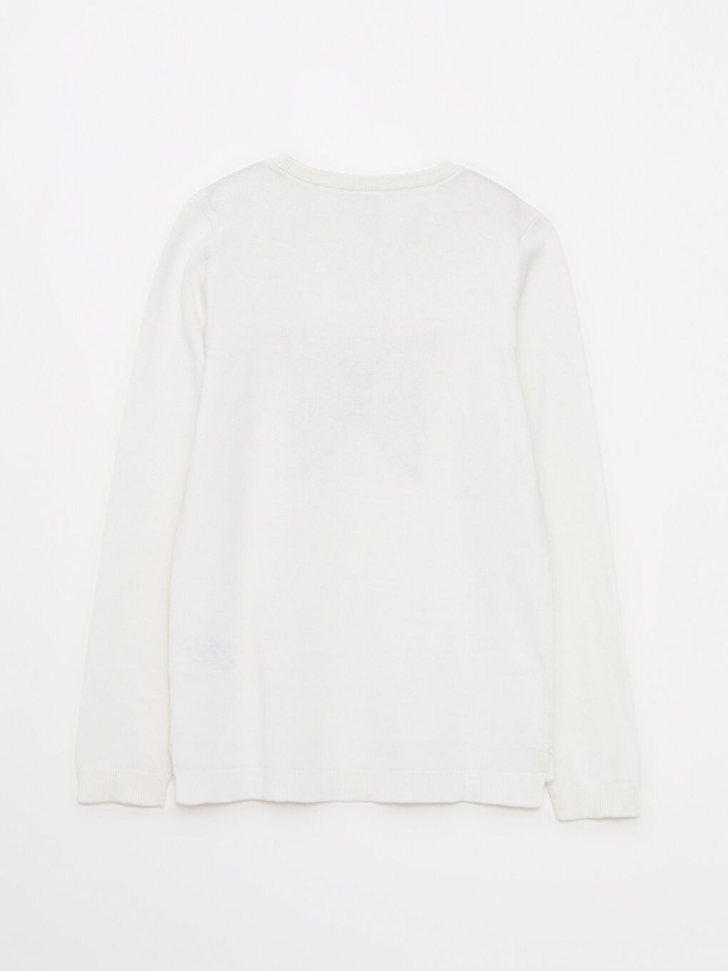 LCW Kids Crew Neck Sequin Long Sleeve Girl Tricot Sweater -W21134Z4-R9J