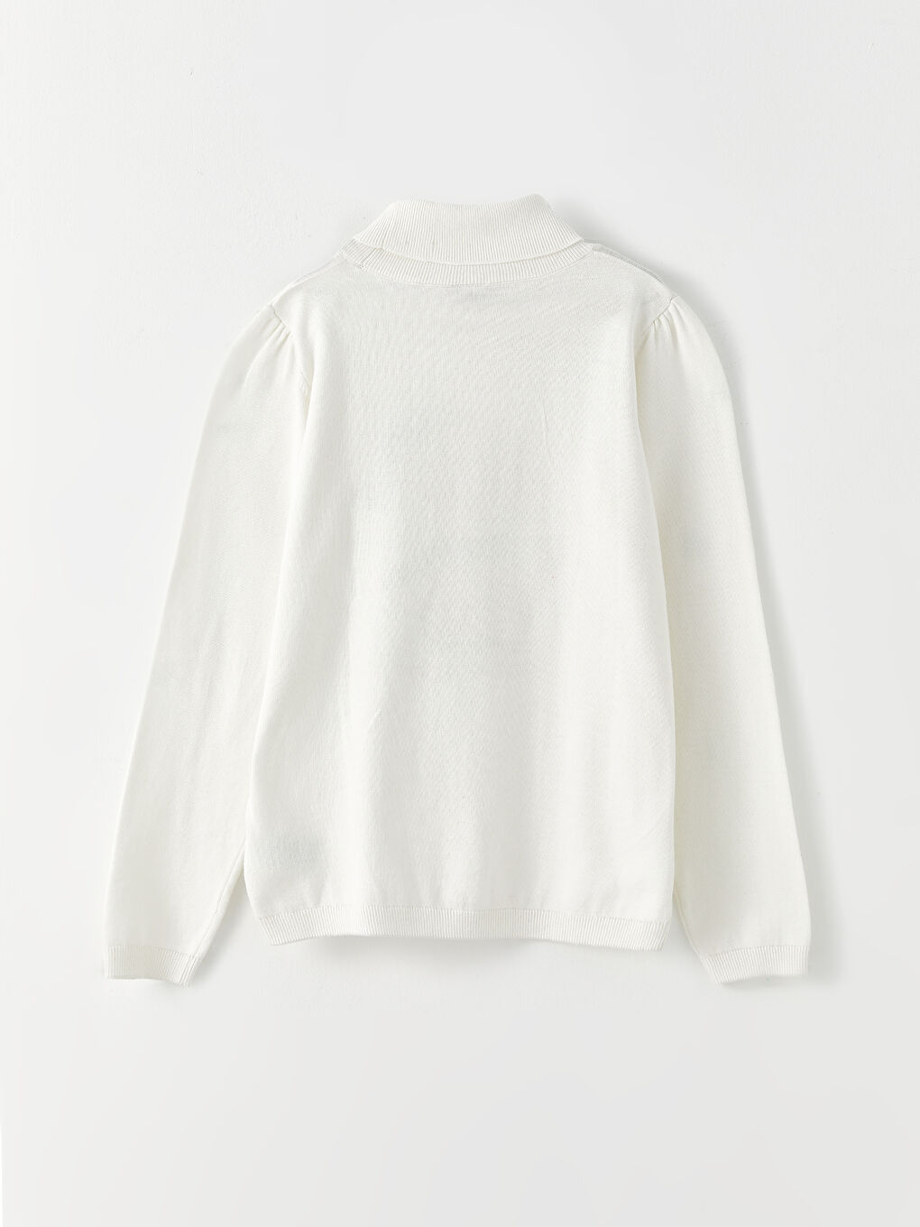 Биік жағалы принтті ұзын жеңді қыздарға арналған трикотаж жемпір-1