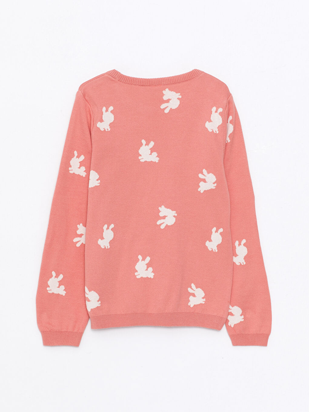 Crew Neck Patterned Long Sleeve Girls' Knitwear Sweater-1