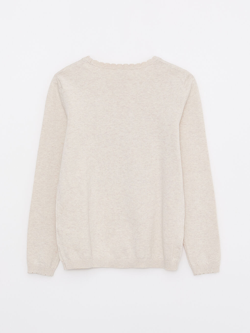 LCW Kids Crew Neck Printed Long Sleeve Girl Tricot Sweater -W21142Z4-L8Q