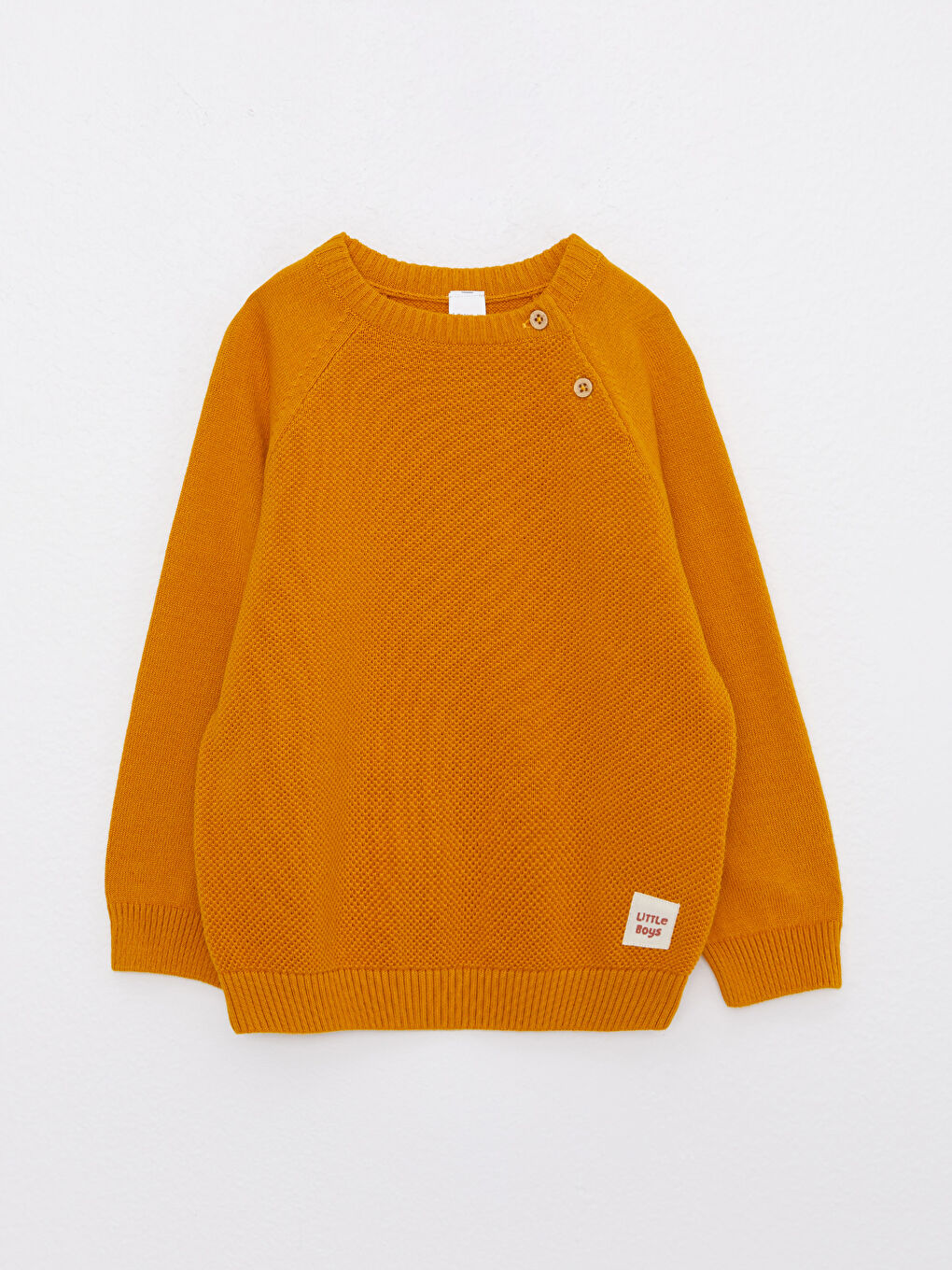LCW baby Crew Neck Self Patterned Baby Boy Knitwear Sweater -W21143Z1-FFY
