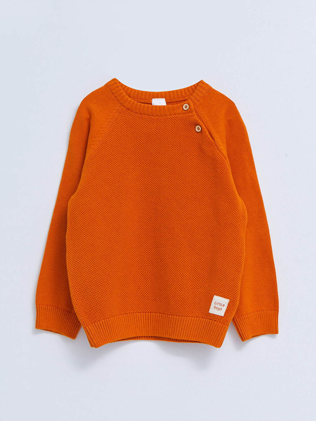 Crew Neck Self Patterned Baby Boy Knitwear Sweater