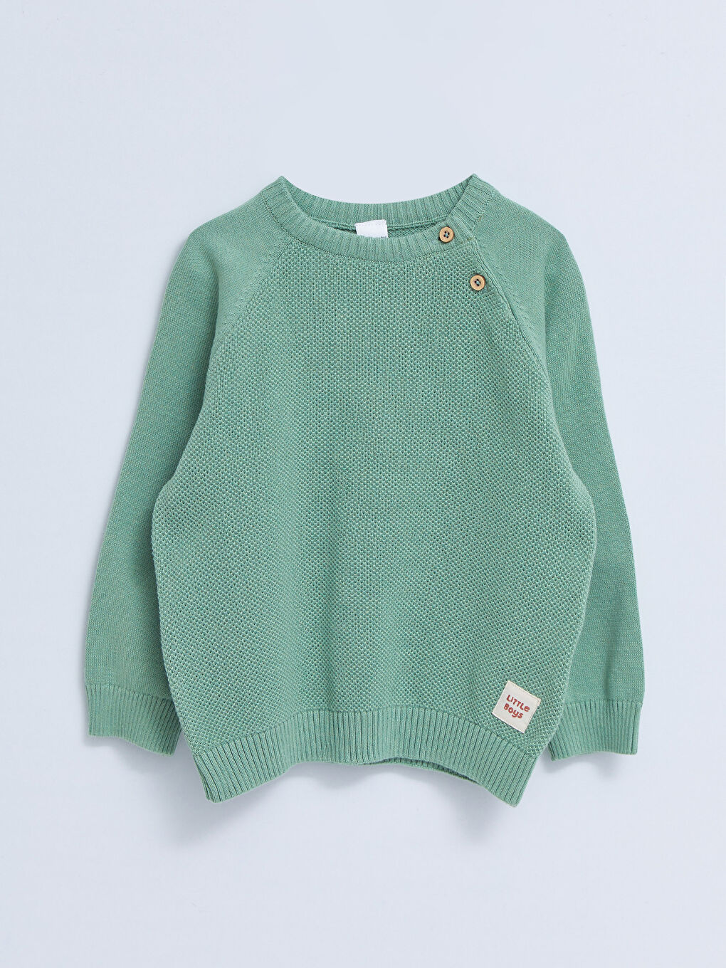 LCW baby Crew Neck Self Patterned Baby Boy Knitwear Sweater -W21143Z1-GDK