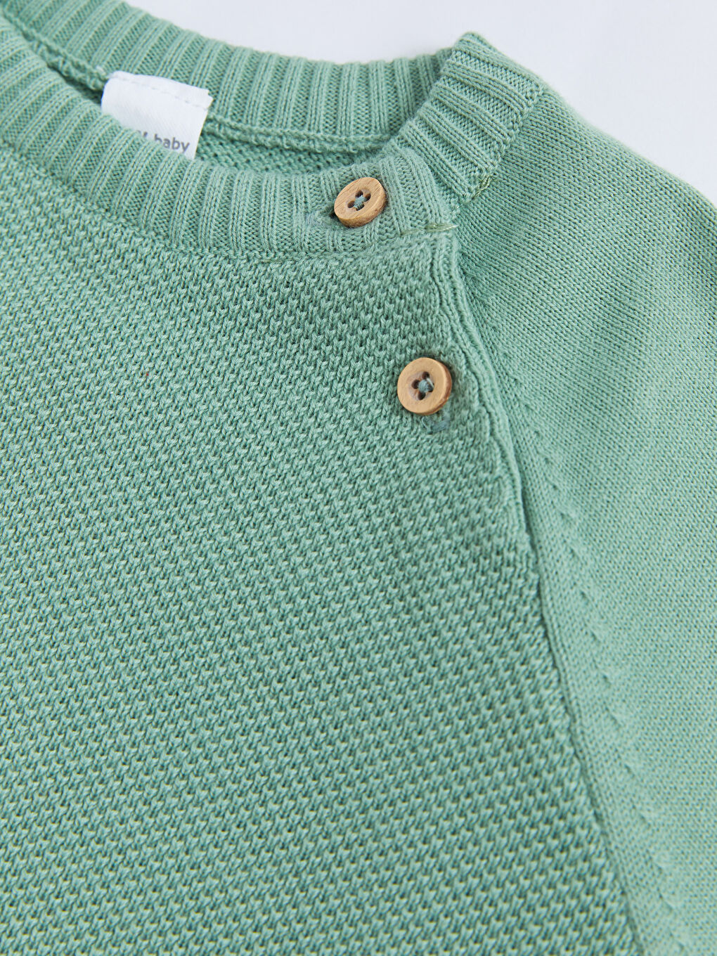 LCW baby Crew Neck Self Patterned Baby Boy Knitwear Sweater -W21143Z1-GDK