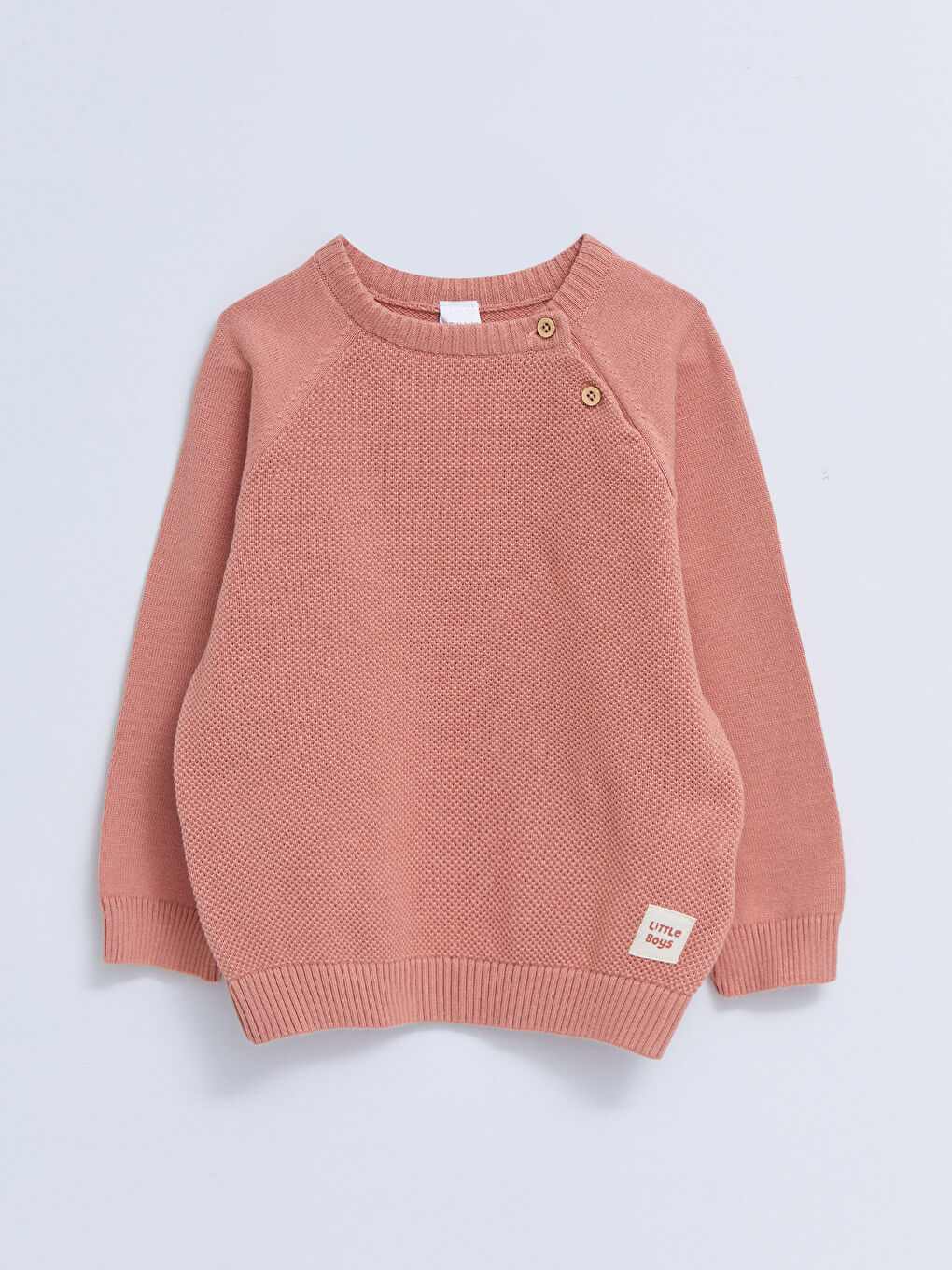 Светр трикотажний для хлопчика з круглим вирізом горловини, з візерунком