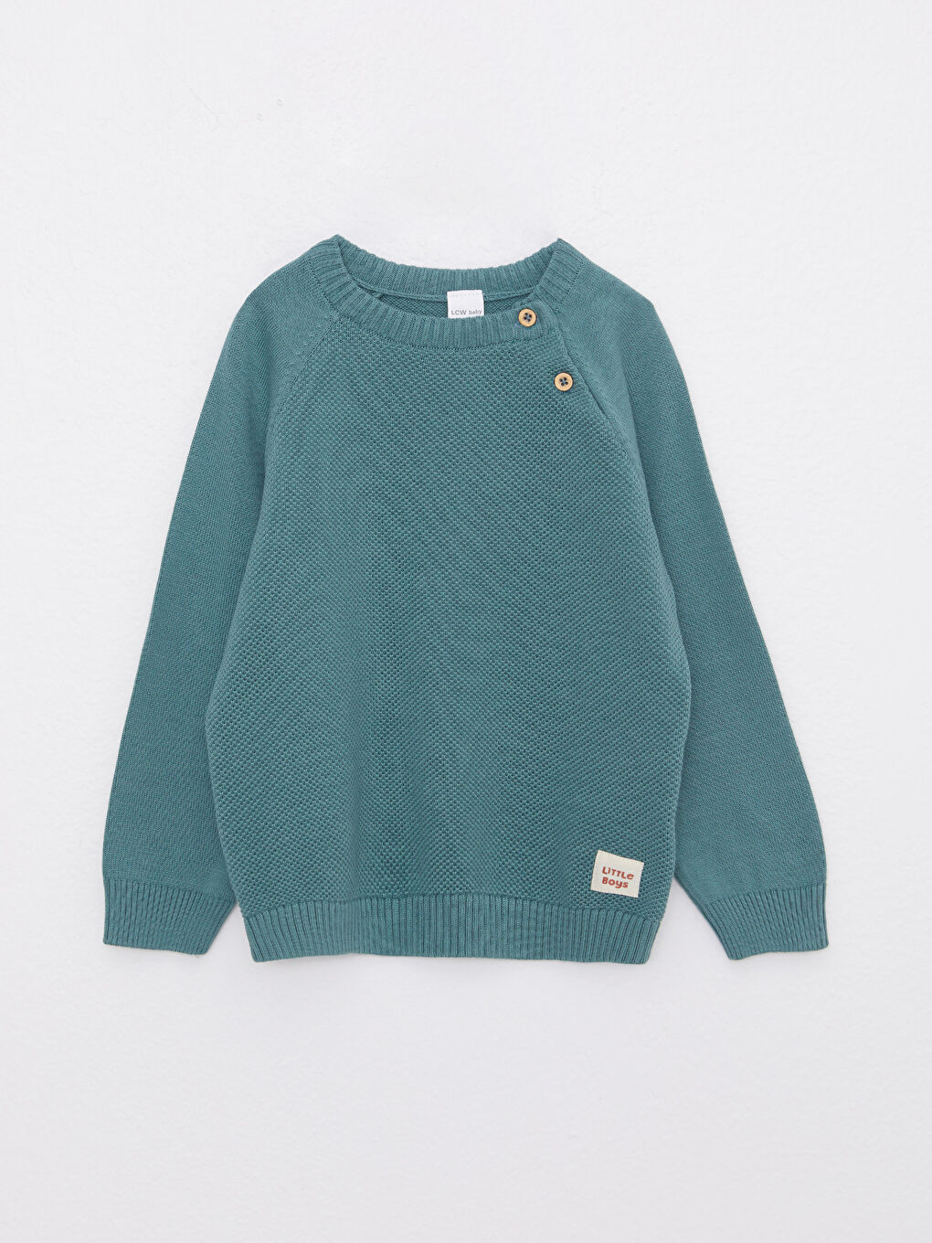 LCW baby Crew Neck Self Patterned Baby Boy Knitwear Sweater -W21143Z1-GTK