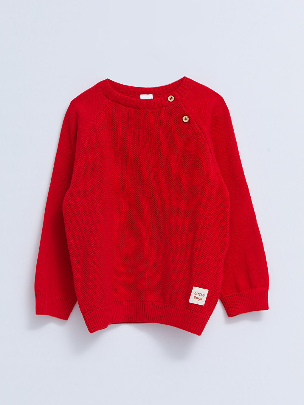 LCW baby Crew Neck Self Patterned Baby Boy Knitwear Sweater -W21143Z1-GZX