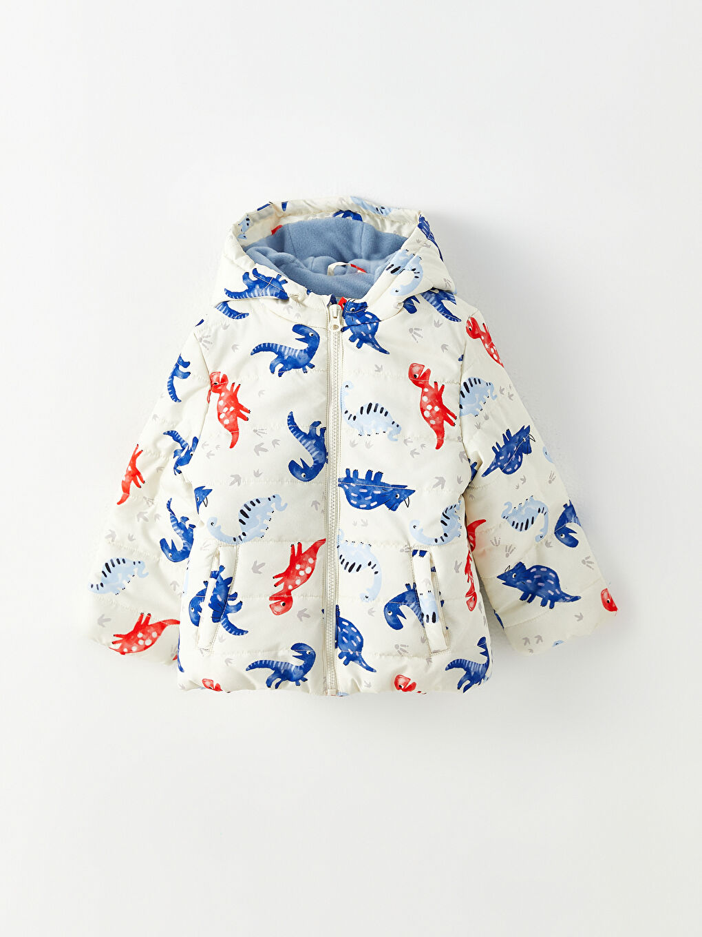 Hooded Long Sleeve Patterned Baby Boy Coat-1