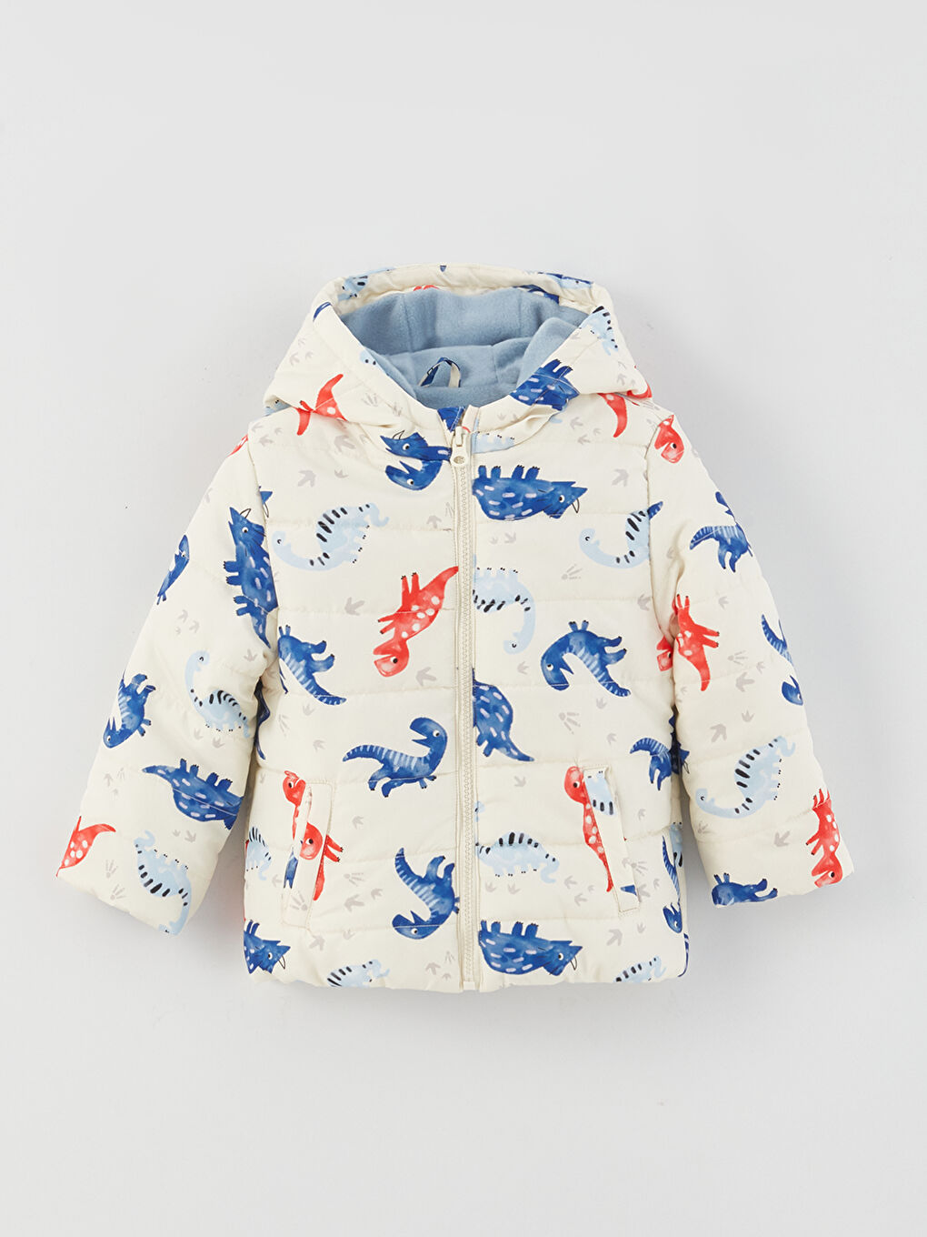 Hooded Long Sleeve Patterned Baby Boy Coat
