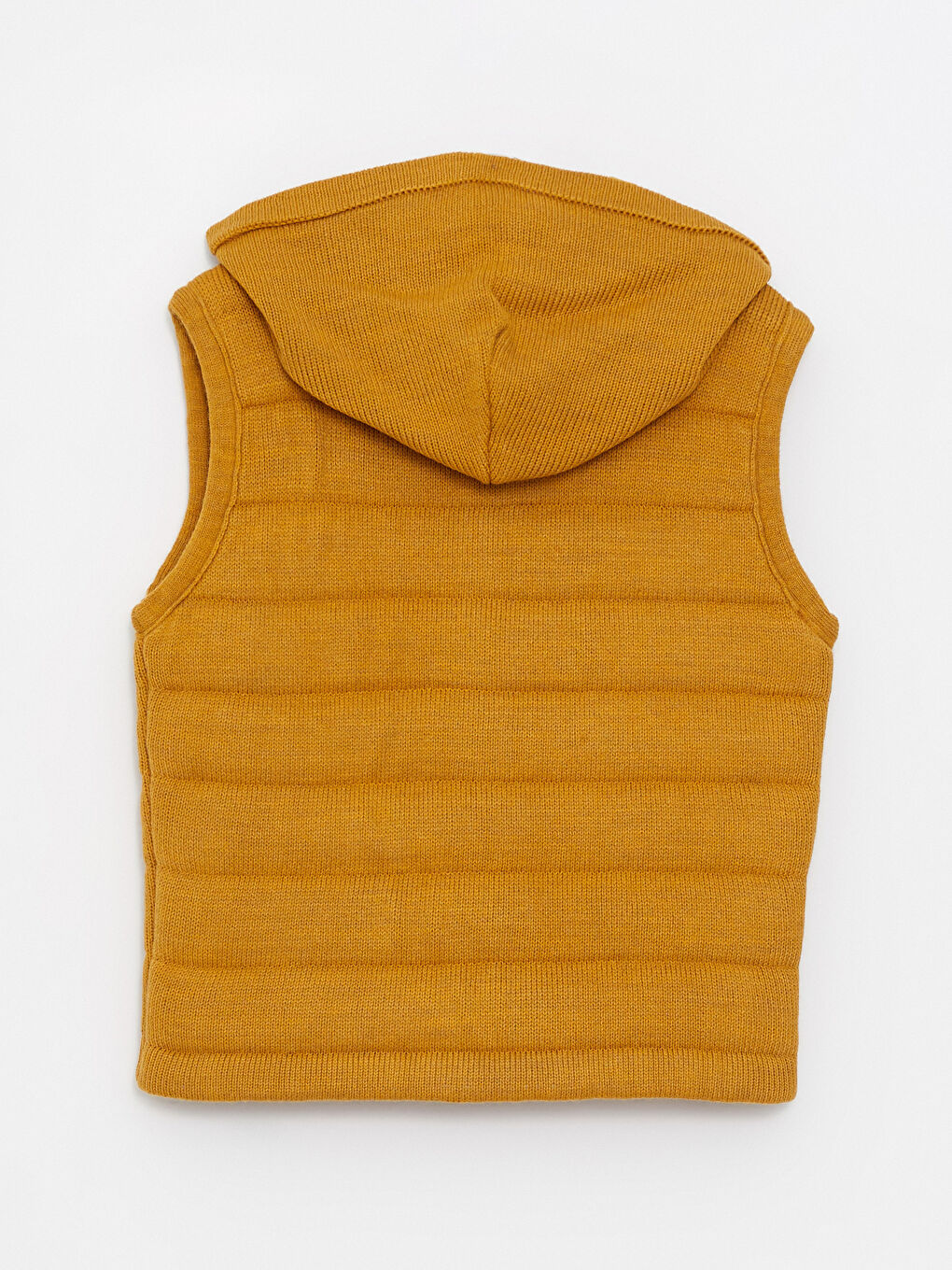 Sarı Kapüşonlu Fermuarlı Erkek Bebek Yelek-2