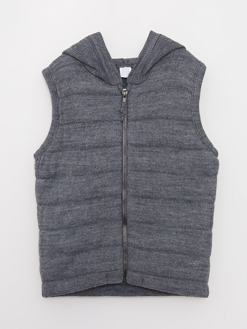 Antrasit Kapüşonlu Fermuarlı Erkek Bebek Yelek