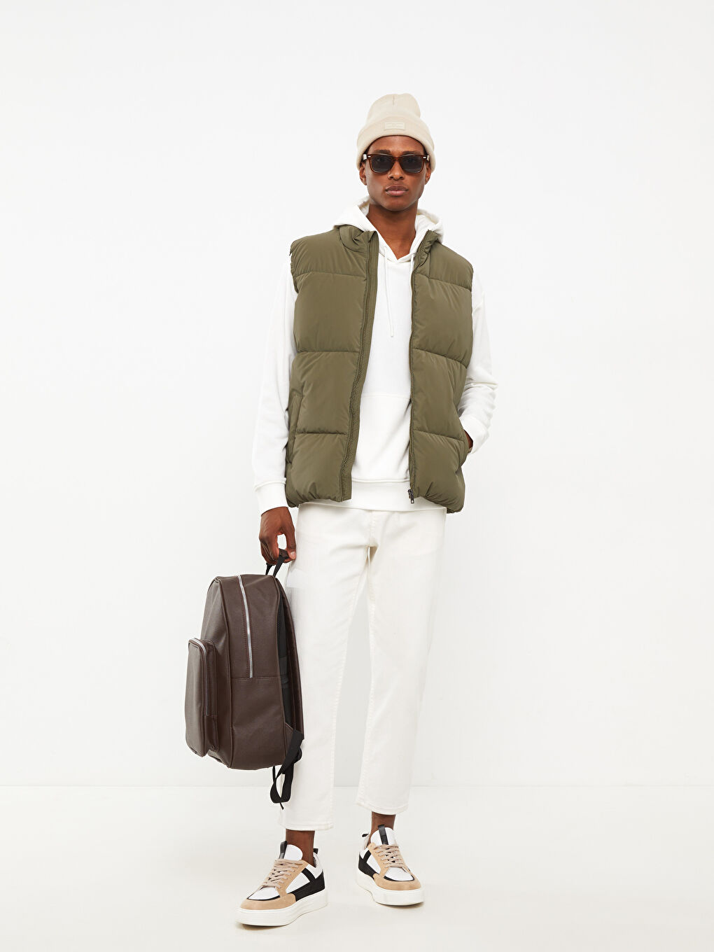 Standard Fit Funnel Neck Men's Waistcoat -W21182Z8-HCZ