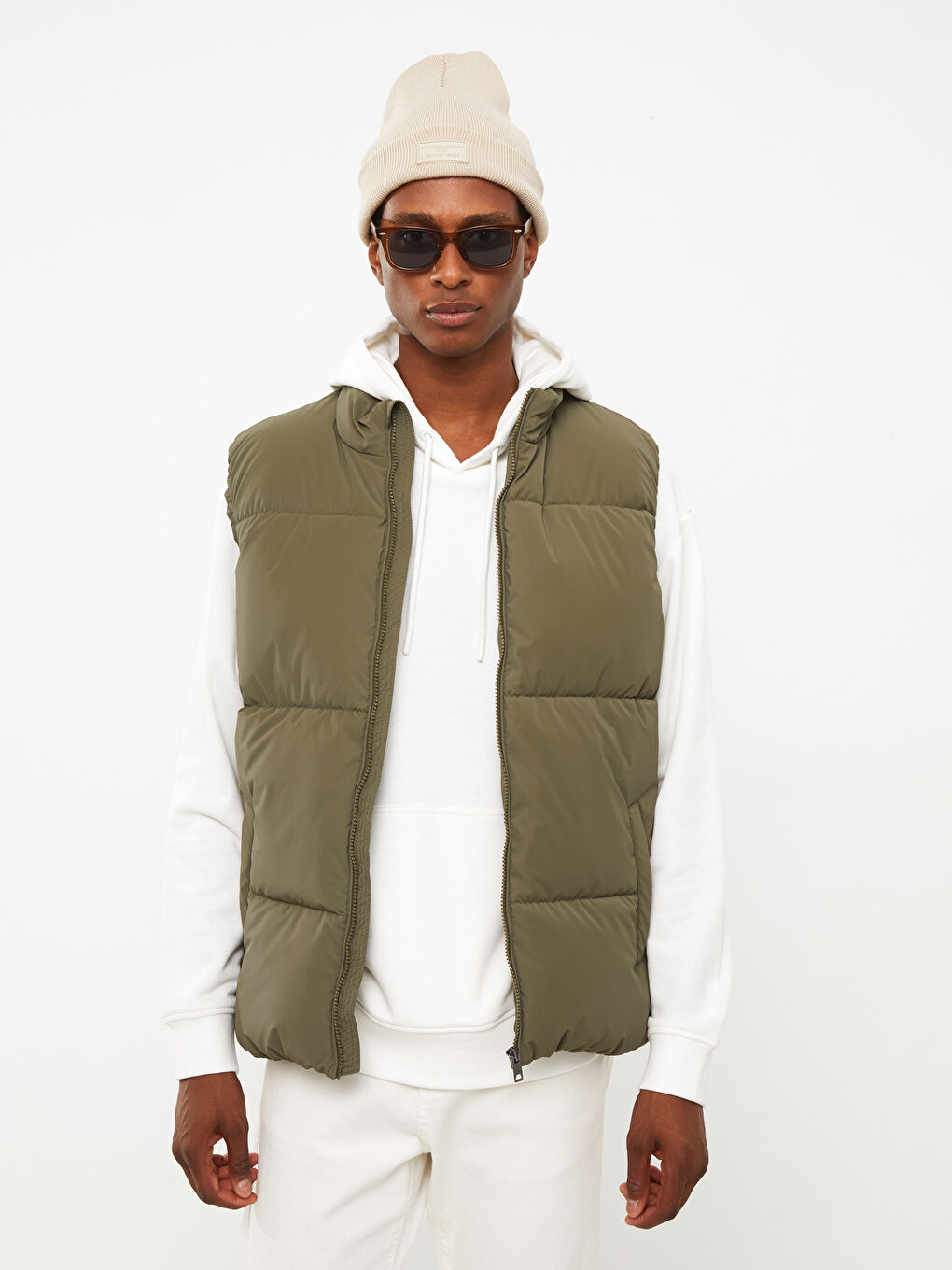 Standard Fit Funnel Neck Men's Waistcoat -W21182Z8-HCZ