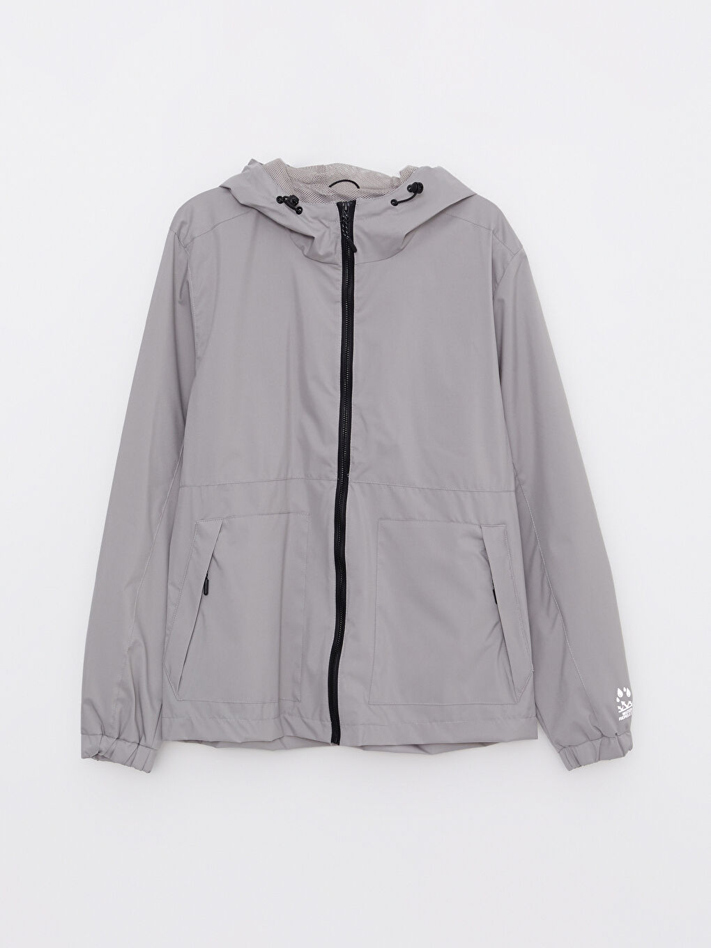 Bej Standart Kalıp Kapüşonlu İnce Erkek Yağmurluk-5