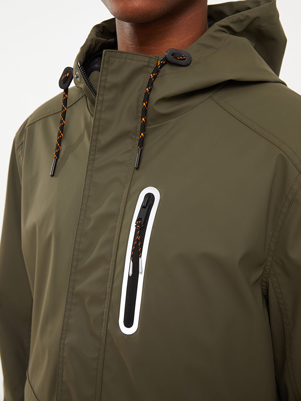 Regular Fit Hooded Men's Faux Leather Coat-2