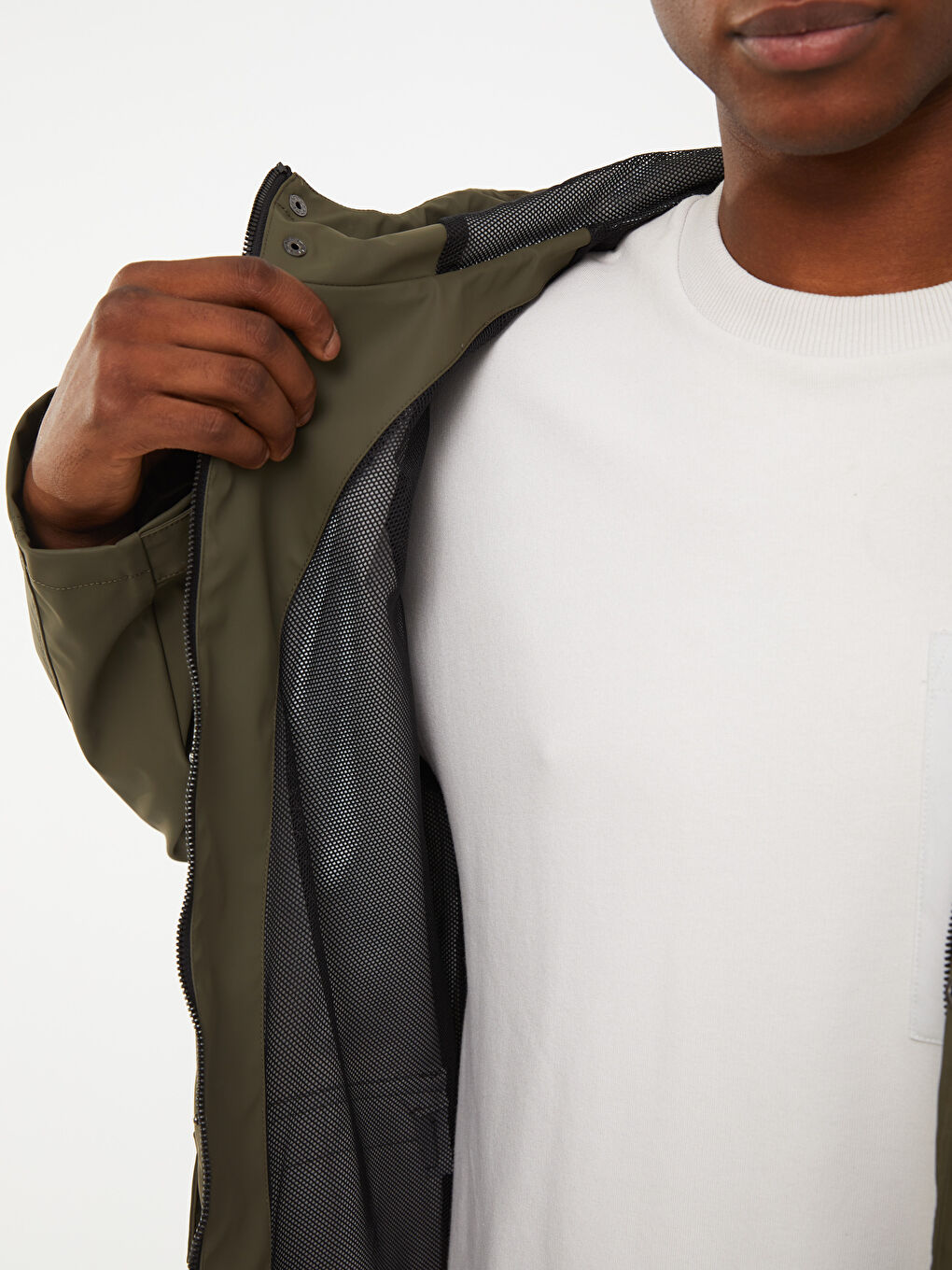 Regular Fit Hooded Men's Faux Leather Coat-3