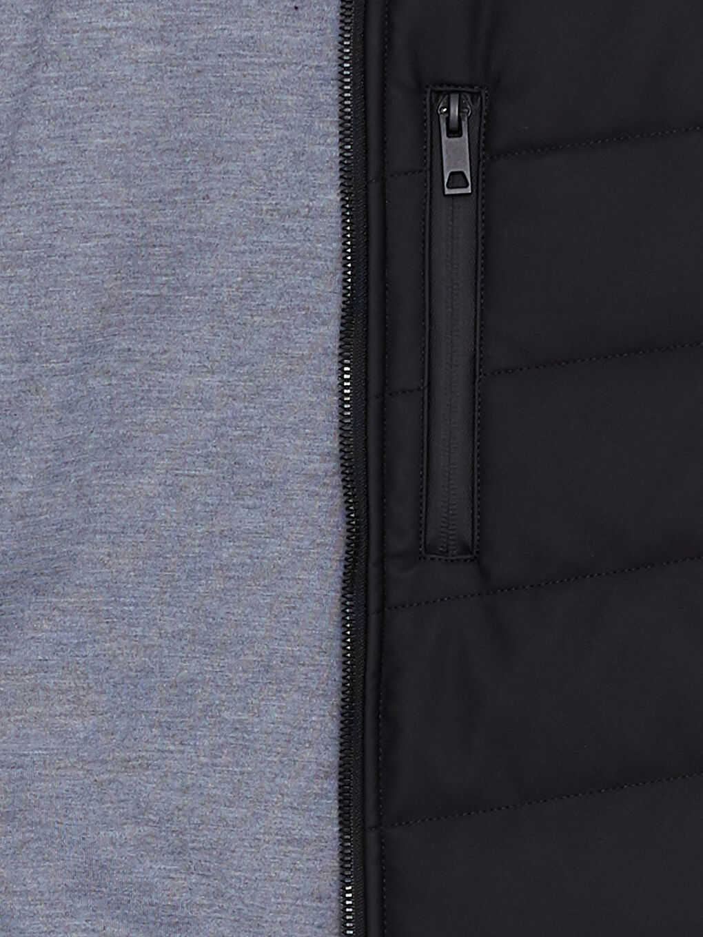 Siyah Standart Kalıp Dik Yaka Erkek Deri Görünümlü Mont-8