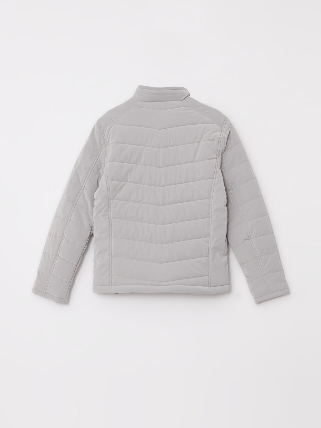 Bej Standart Kalıp Dik Yaka Erkek Deri Görünümlü Mont-7