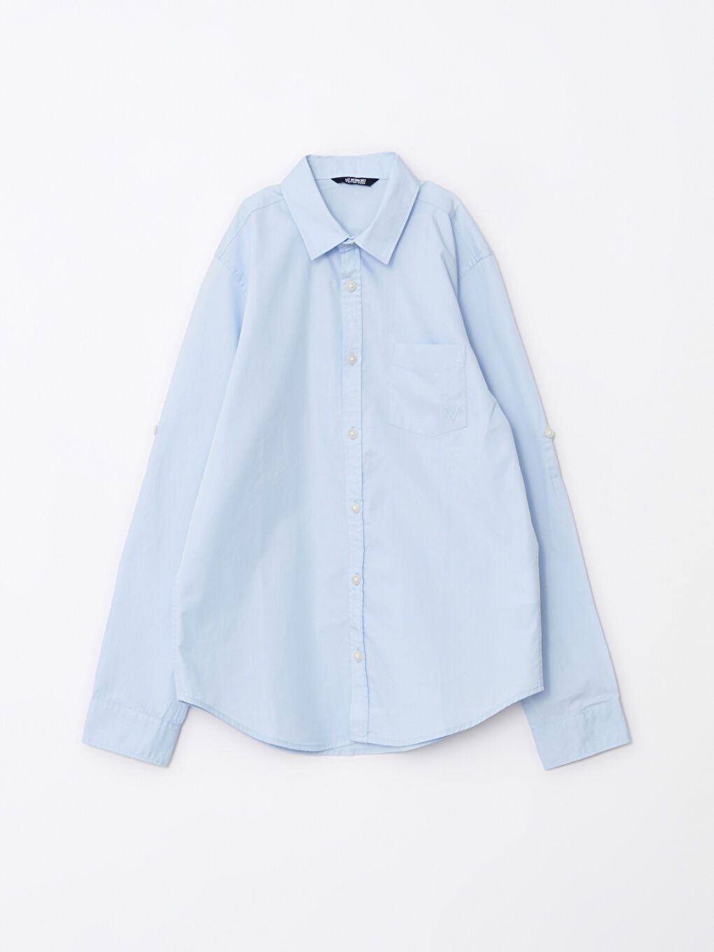 LCW Kids Mavi Basic Uzun Kollu Poplin Erkek Çocuk Gömlek