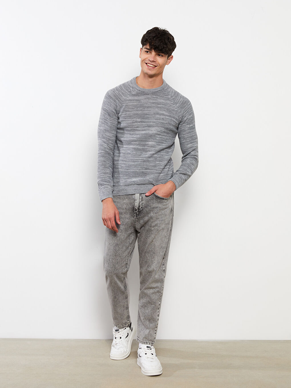 XSIDE Crew Neck Long Sleeve Men's Tricot Sweater -W21207Z8-LAL