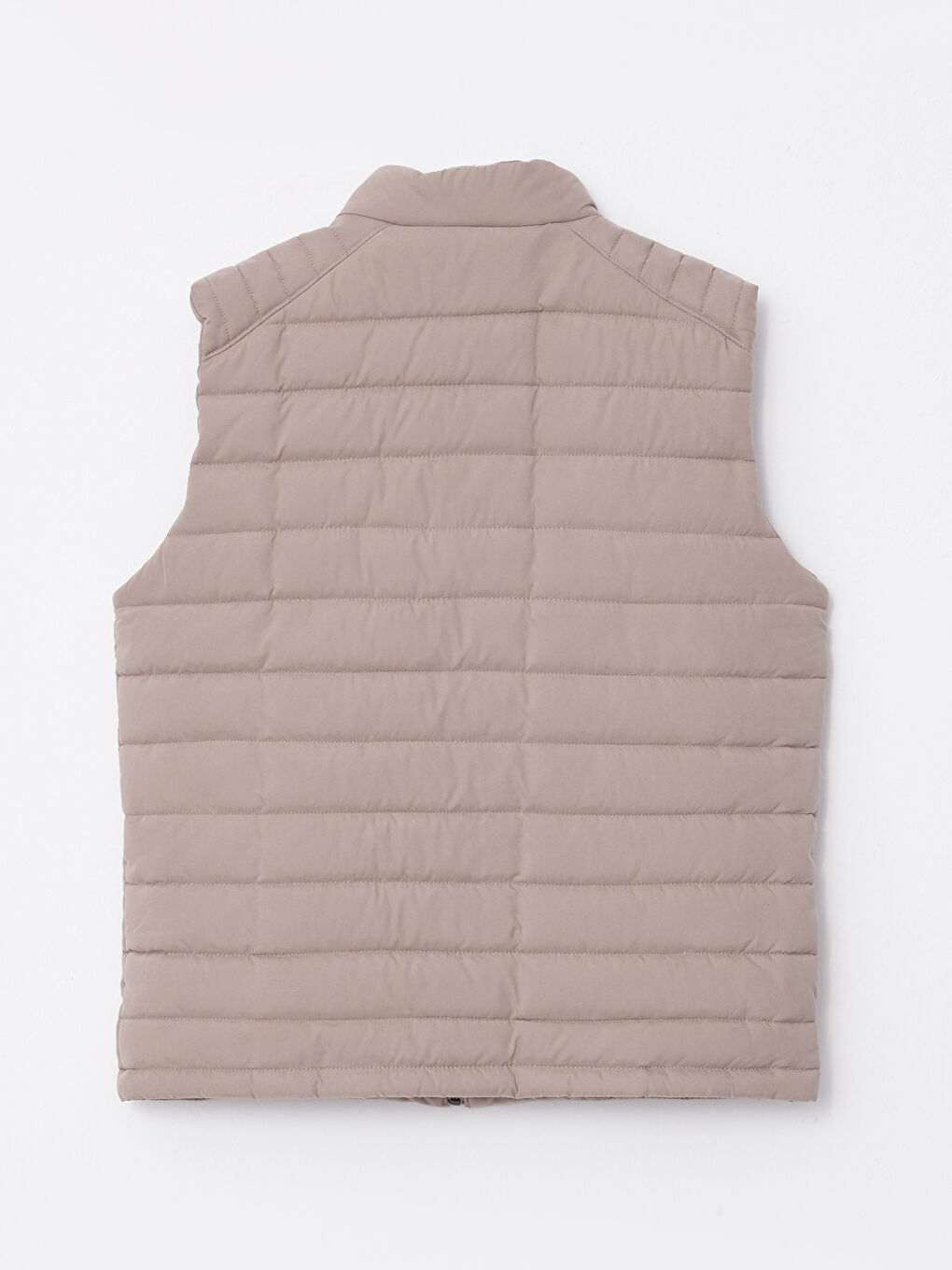 Bej Standart Kalıp Dik Yaka Erkek Yelek-6