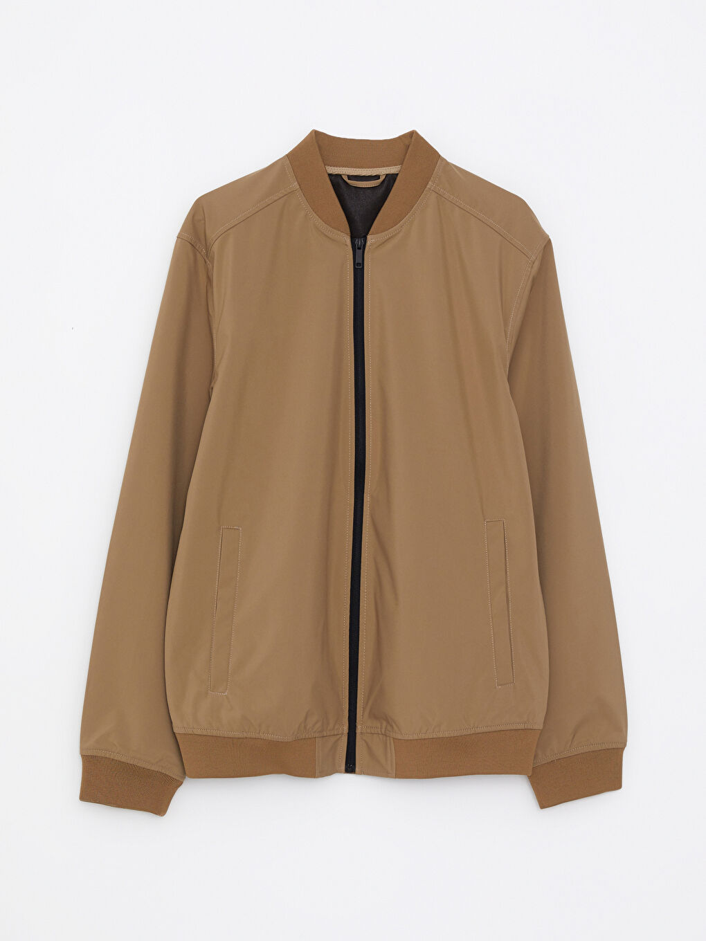 Ерлерге арналған стандартты пішім колледж жағалы бомбер күртке-7