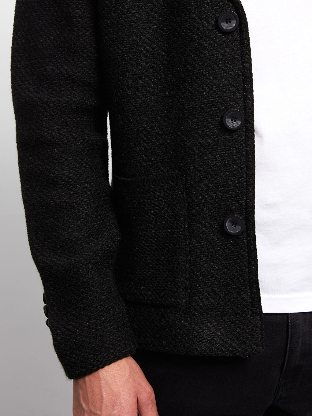 Slim Fit Double Breasted Collar Men's Tricot Cardigan -W21223Z8-CVL