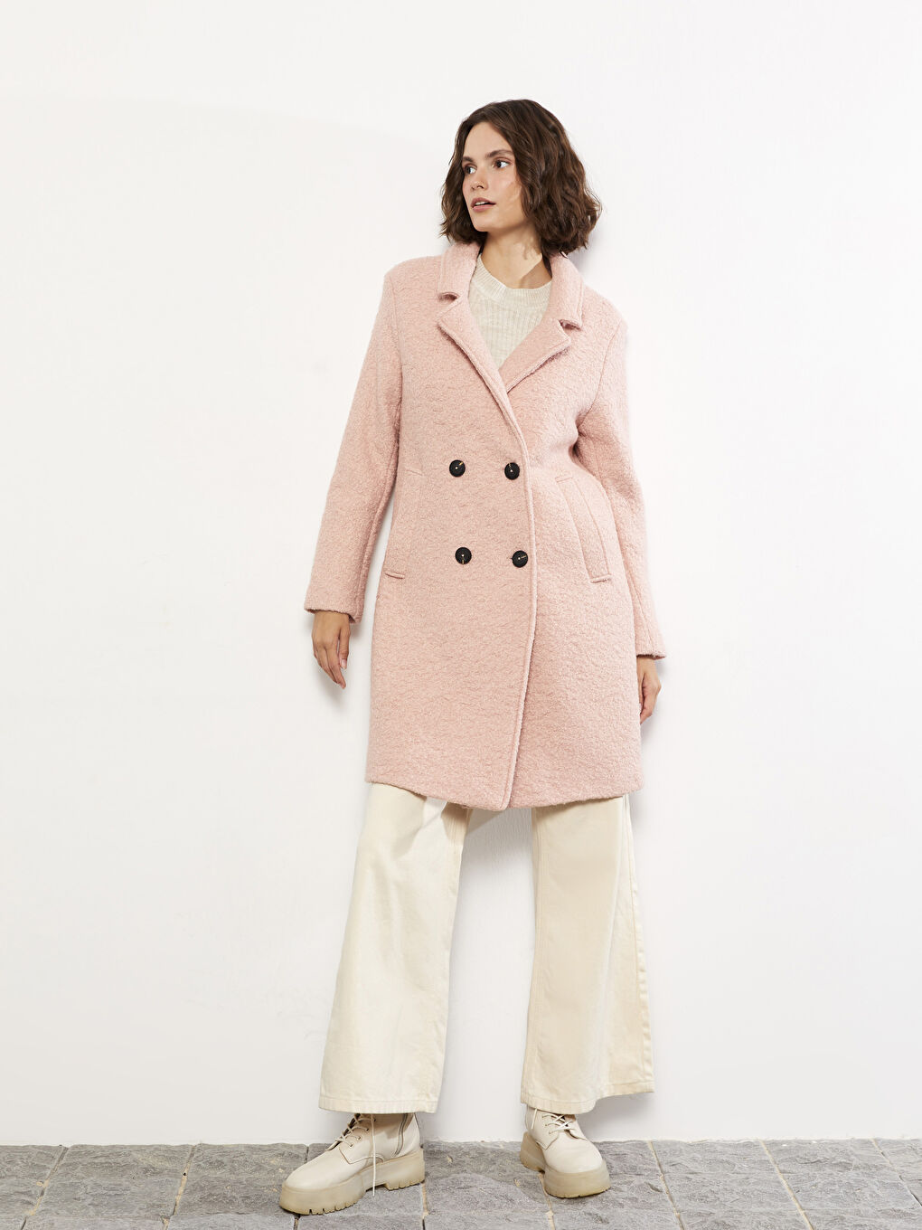 LCW Vision Jacket Collar Women's Cachet Overcoat -W21273Z8-QWN
