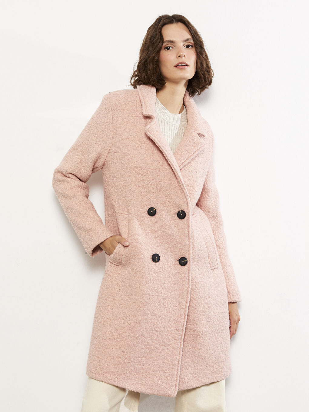 LCW Vision Jacket Collar Women's Cachet Overcoat -W21273Z8-QWN