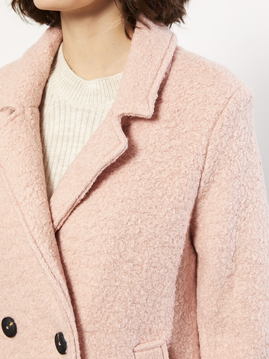 LCW Vision Jacket Collar Women's Cachet Overcoat -W21273Z8-QWN