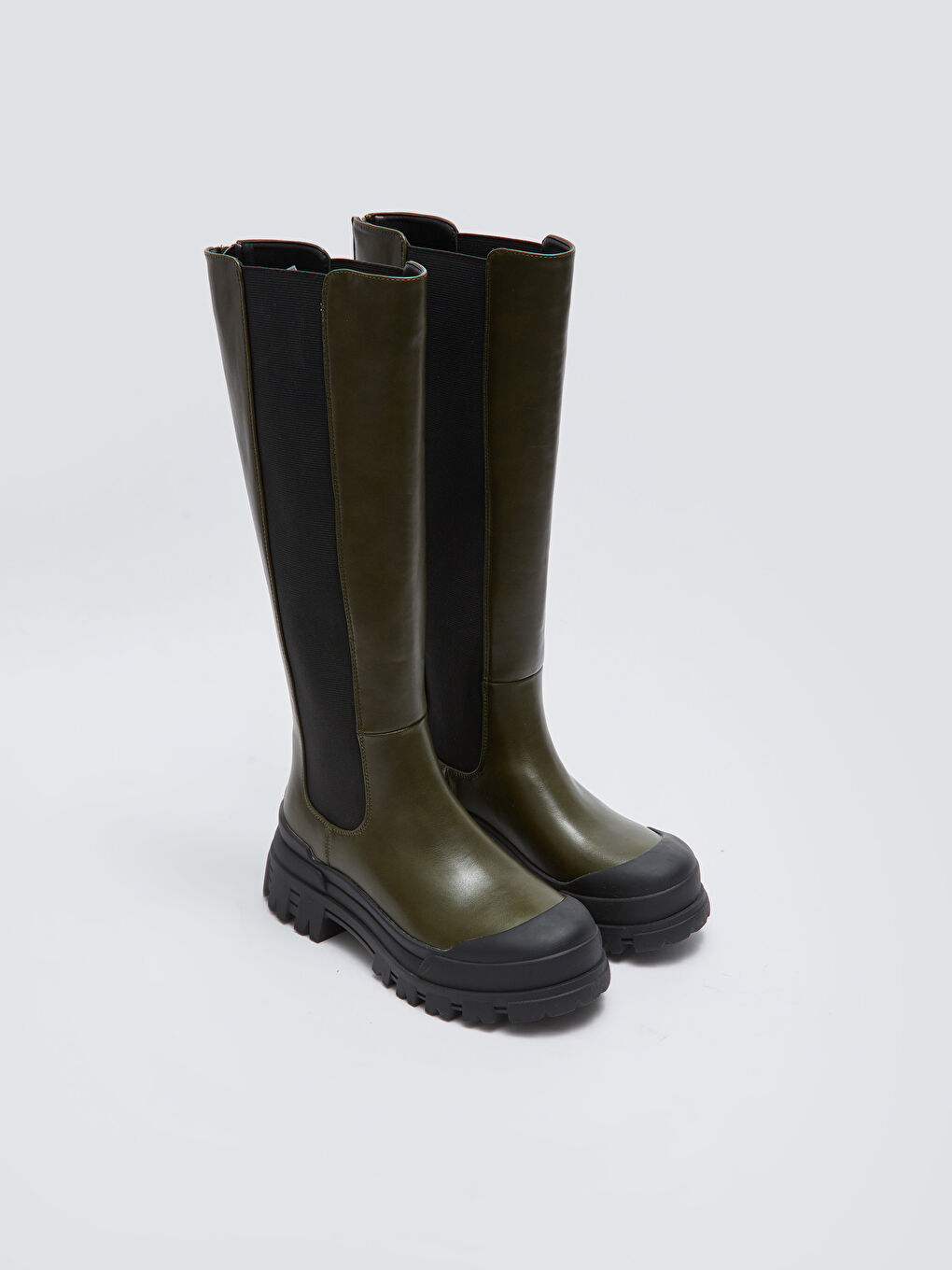 Women's Leather-Look Zipper Boots.