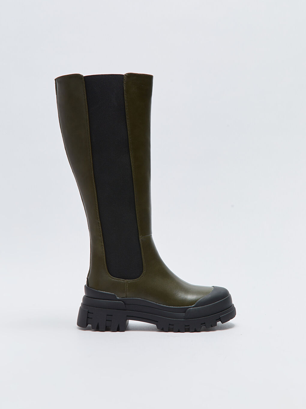 Women's Leather-Look Zipper Boots.-1