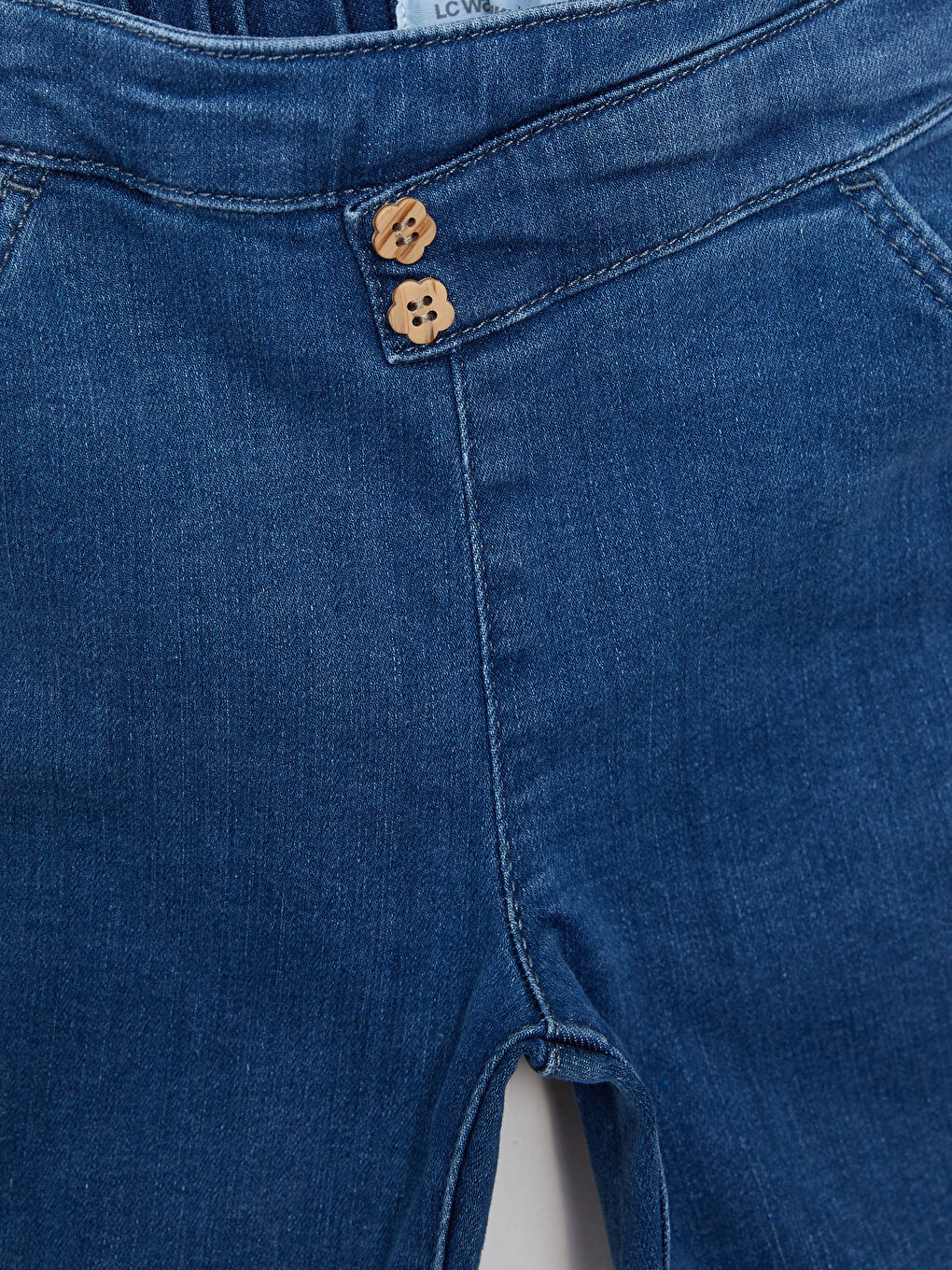 Blugi Basic pentru Bebeluși Fete cu Talie Elastică-2