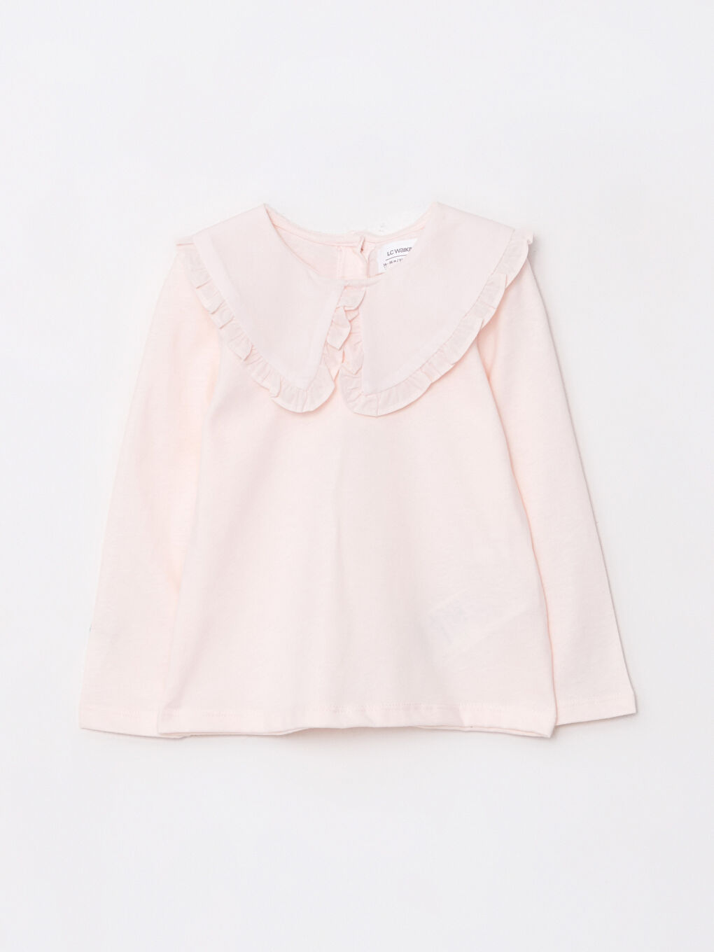 Peter Pan Collar Long Sleeve Basic Baby Girls' T-Shirt