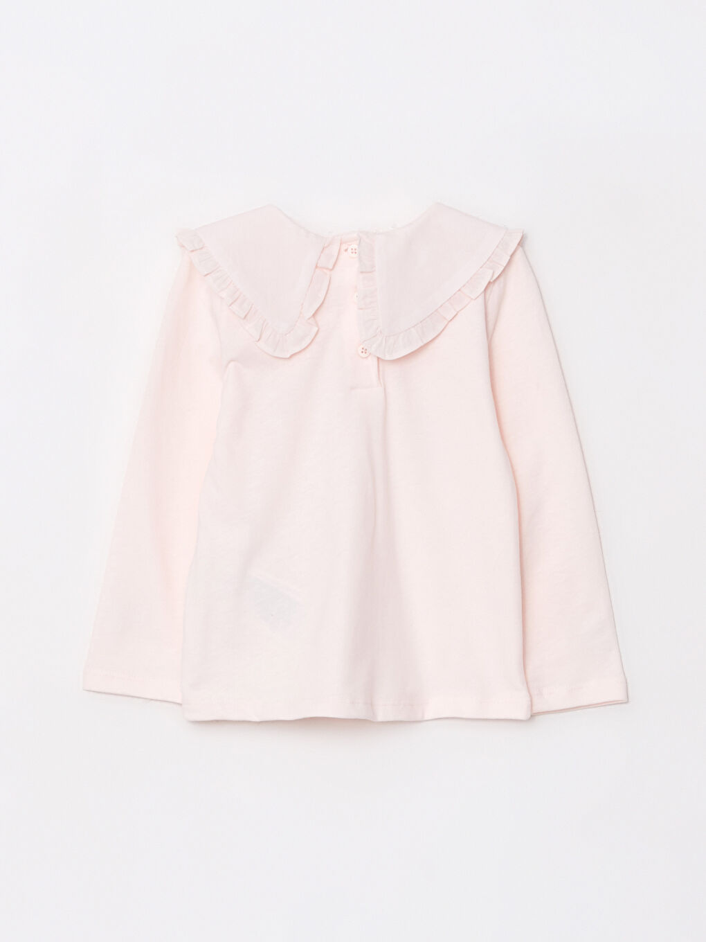 Peter Pan Collar Long Sleeve Basic Baby Girls' T-Shirt-1